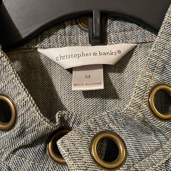 Christopher and banks denim vest. Size Med. Good condition. - Picture 2 of 3